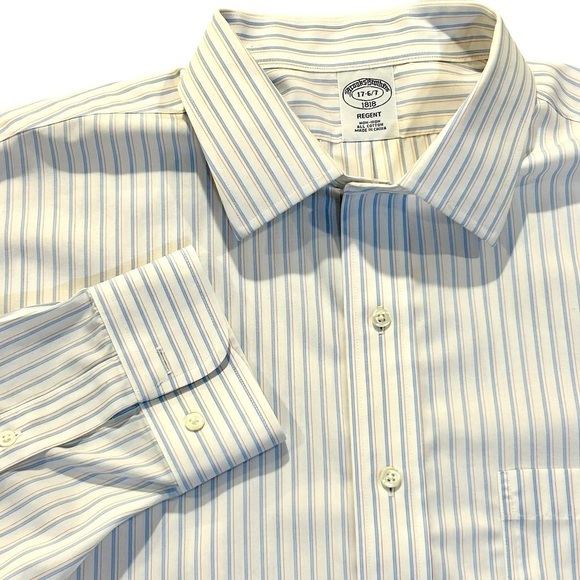 Brooks Brothers Est.1818 Long Sleeve Button-Down Striped Shirt Made in USA Men's L /eaa467291